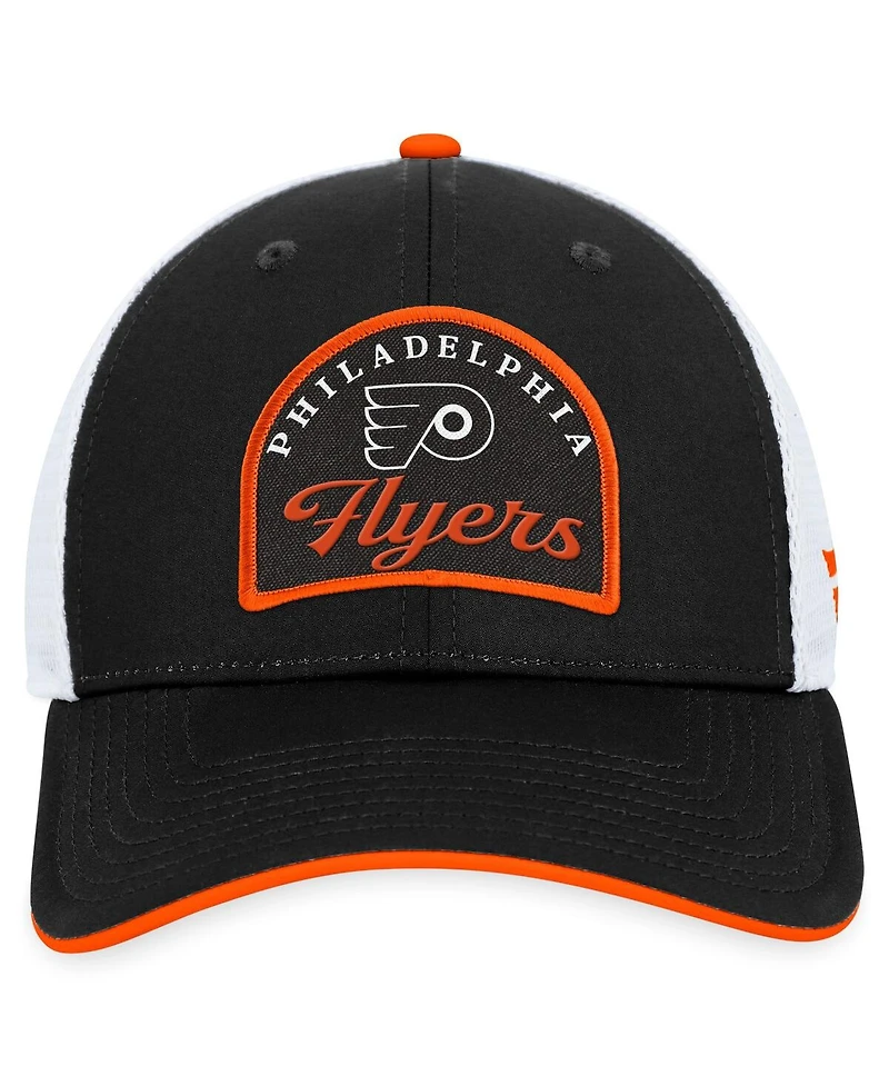 Fanatics Men's Black/White Philadelphia Flyers Fundamental Adjustable Hat