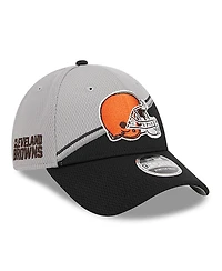New Era Men's Gray/Black Cleveland Browns 2023 Sideline 9FORTY Adjustable Hat