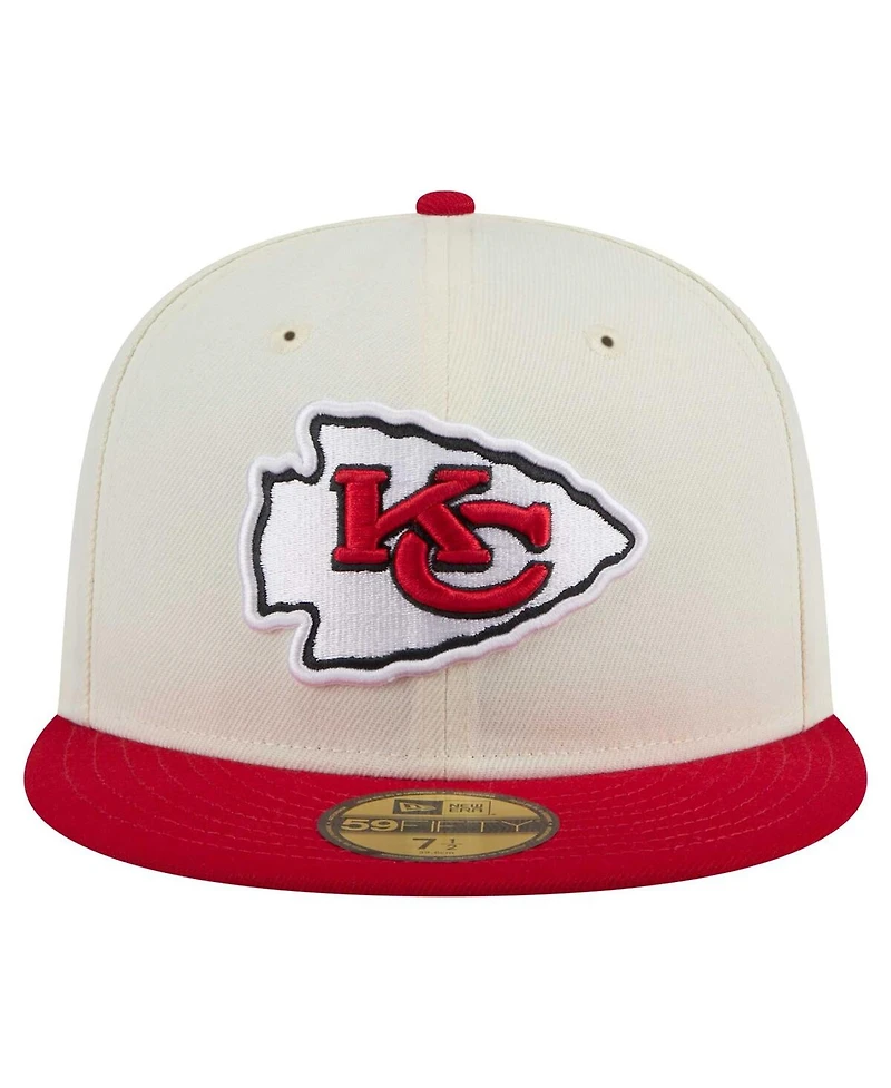 New Era Men's White/Red Kansas City Chiefs Main 59FIFTY Fitted Hat