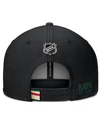 Fanatics Men's Black Minnesota Wild Authentic Pro Prime Snapback Hat