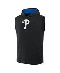 Fanatics Men's Black Philadelphia Phillies Fire Speed Sleeveless Pullover Hoodie
