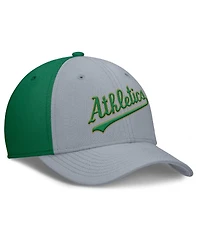 Nike Men's Gray/Green Athletics Rise Swoosh Performance Flex Hat