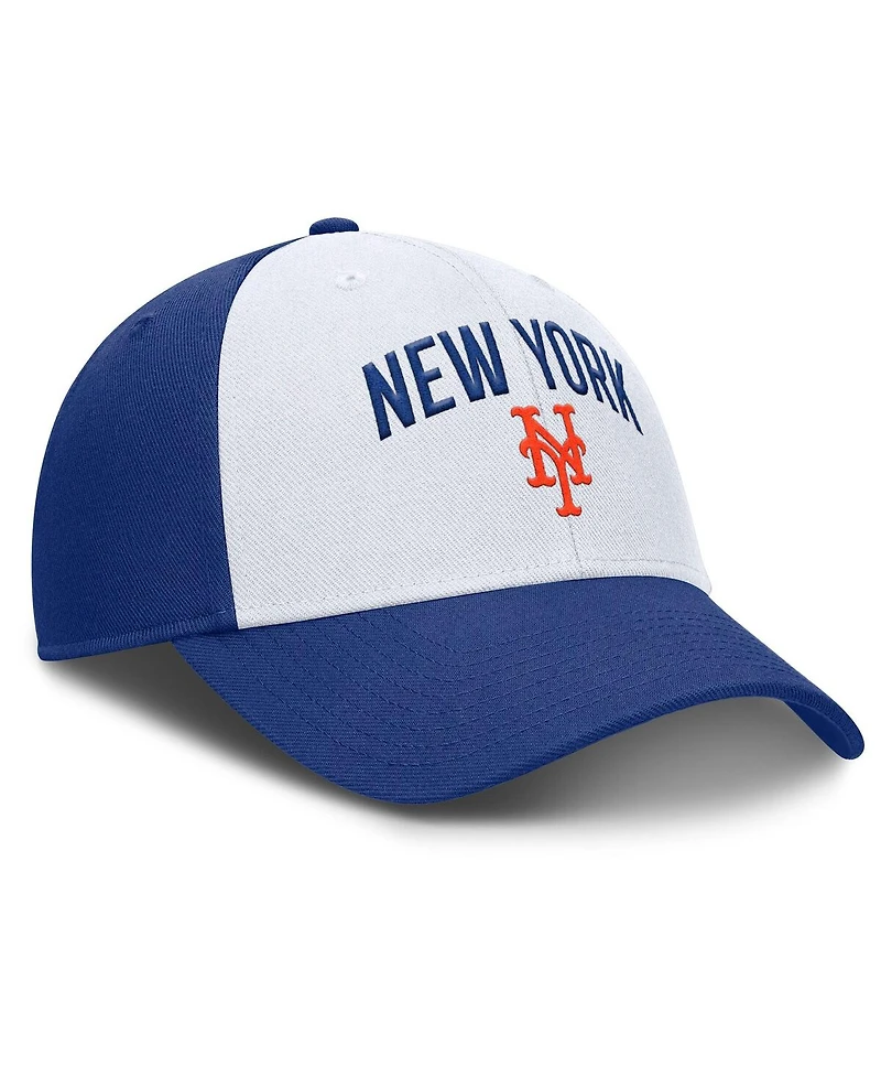 Nike Men's White/Royal New York Mets Club Performance Adjustable Hat