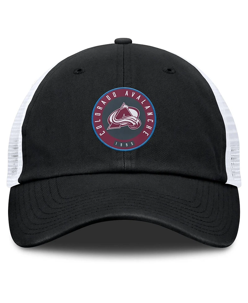 Fanatics Men's Black/White Colorado Avalanche Averie Trucker Adjustable Hat