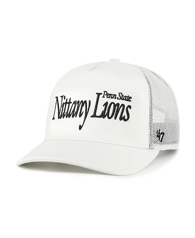 '47 Brand Men's and Women's Cream Penn State Nittany Lions Foundation Script Adjustable Trucker Hat