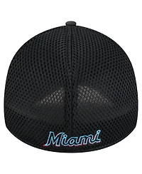 New Era Men's Black Miami Marlins Subtle Camo 39THIRTY Flex Hat