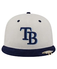 New Era Men's Cream/Navy Tampa Bay Rays Two-Tone Corduroy 59FIFTY Fitted Hat