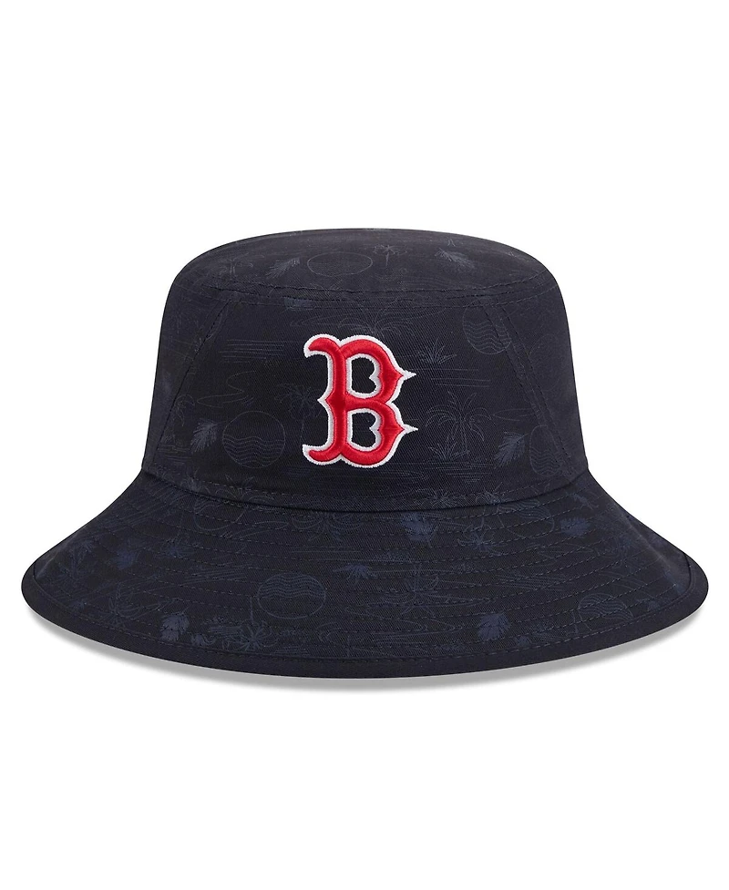 New Era Men's Navy Boston Red Sox 2025 Spring Training All Over Print Bucket Hat