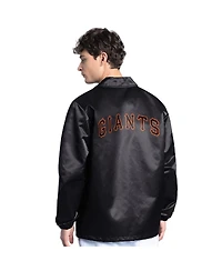 Starter Men's Black San Francisco Giants Cooperstown Collection Point Man Full-Snap Coaches Jacket