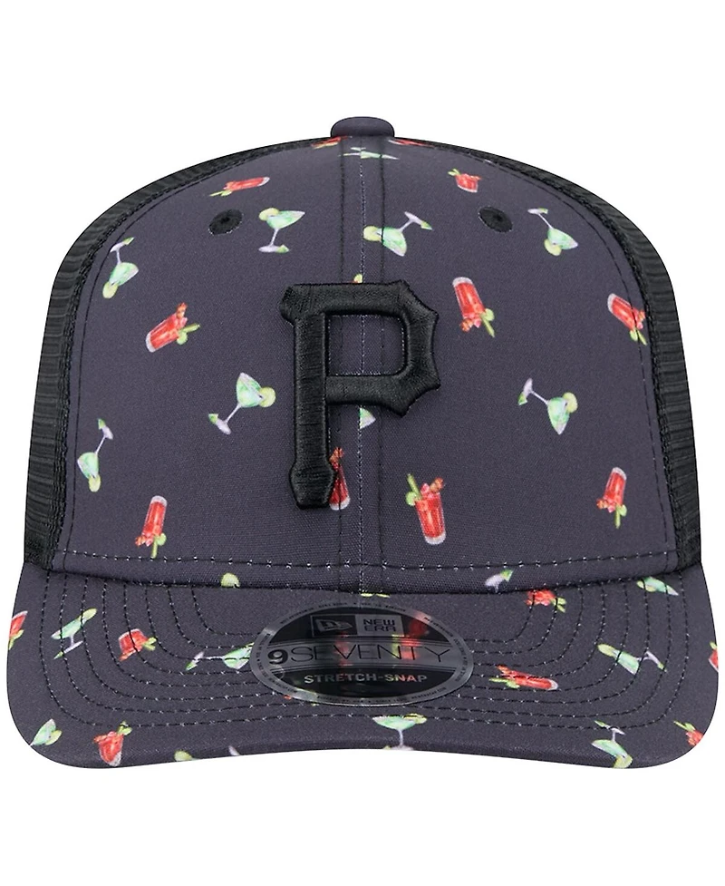 New Era Men's Navy Pittsburgh Pirates Adventure Drinks Pattern 9SEVENTY Stretch-Snap Hat