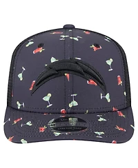 New Era Men's Navy/Black Los Angeles Chargers Adventure Drinks Pattern 9SEVENTY Stretch Snap Hat