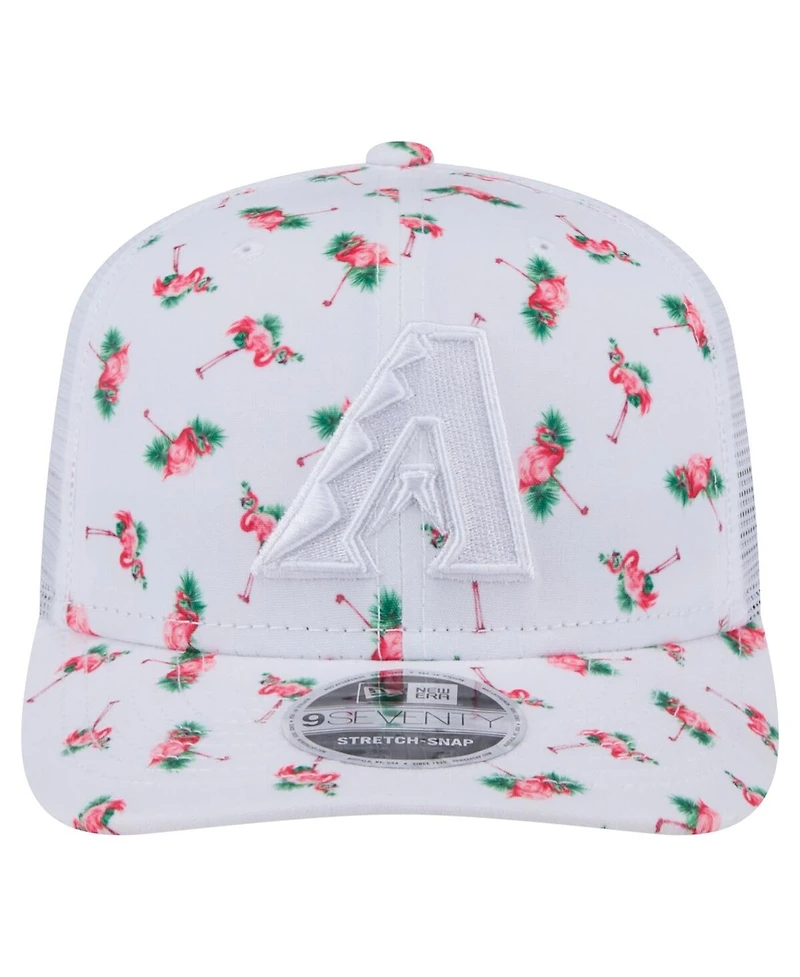 New Era Men's White Arizona Diamondbacks Flamingo Mesh Back 9SEVENTY Stretch-Snap Hat