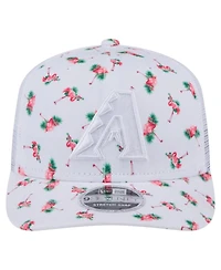 New Era Men's White Arizona Diamondbacks Flamingo Mesh Back 9SEVENTY Stretch-Snap Hat