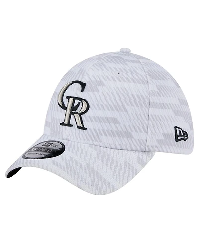 New Era Men's White Colorado Rockies Graded 39THIRTY Flex Hat