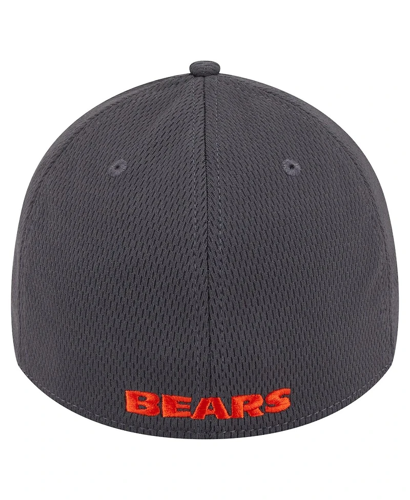 New Era Men's Graphite Chicago Bears Main 39THIRTY Flex Hat