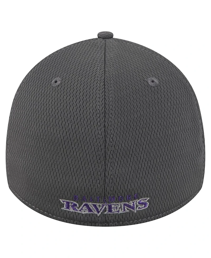 New Era Men's Graphite Baltimore Ravens Main 39THIRTY Flex Hat
