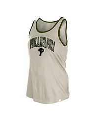 New Era Women's Cream Philadelphia Phillies Armed Forces Tank Top