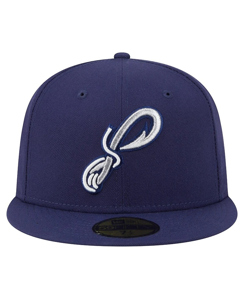 New Era Men's Navy Pensacola Blue Wahoo's Authentic Collection 59FIFTY Fitted Hat