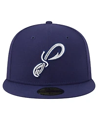 New Era Men's Navy Pensacola Blue Wahoo's Authentic Collection 59FIFTY Fitted Hat