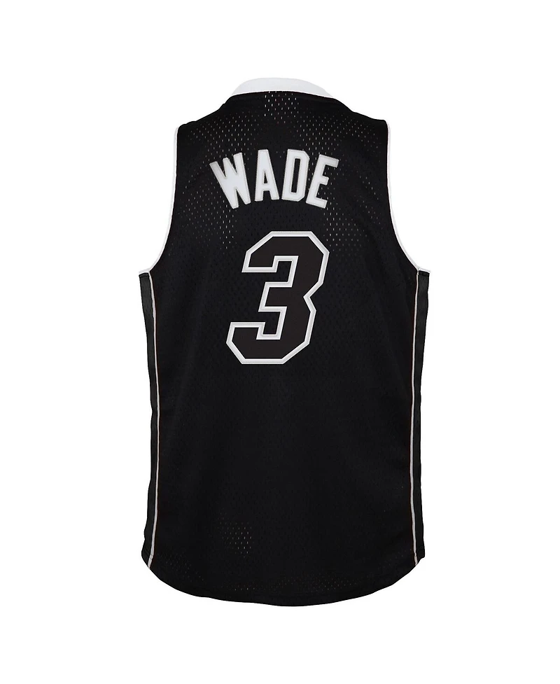 Mitchell & Ness Big Boys and Girls Dwyane Wade Black Miami Heat 2011/12 Hardwood Classics Swingman Alternate Jersey