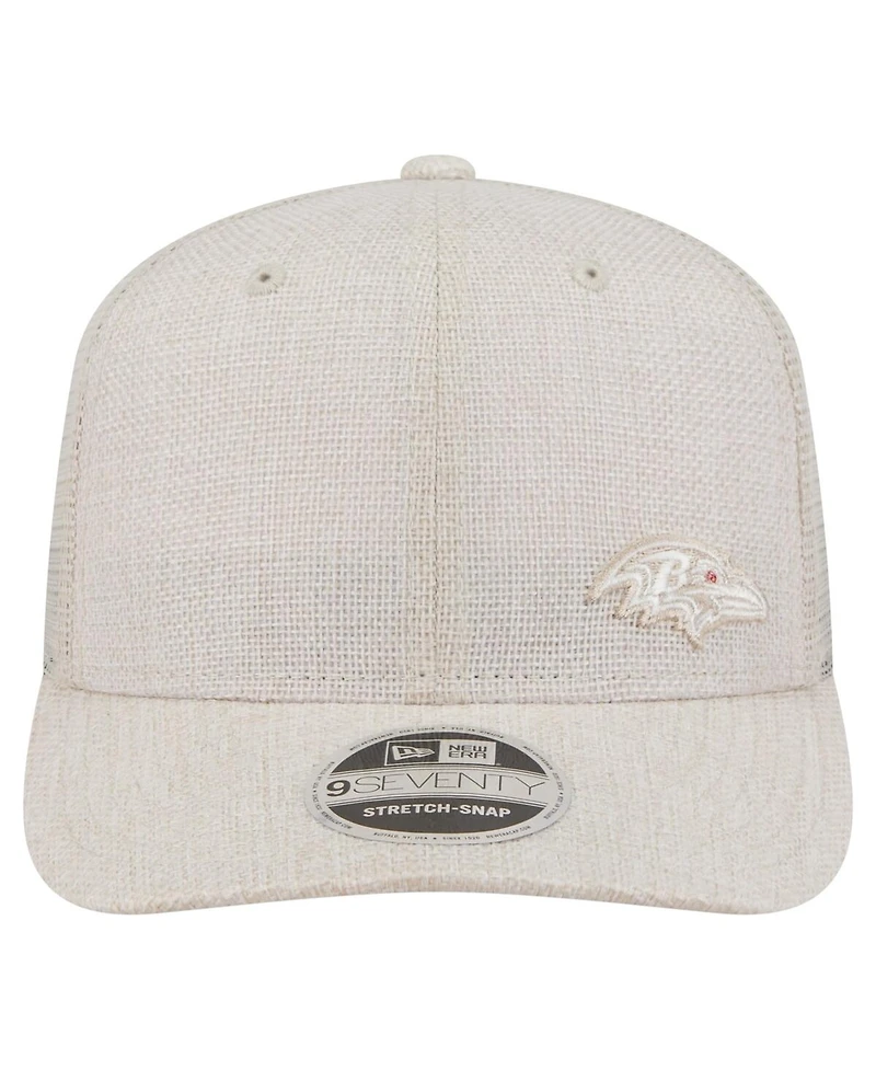 New Era Men's Natural Baltimore Ravens Flawless 9SEVENTY Stretch Snap Hat