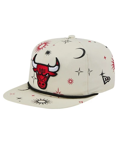 New Era Men's Cream Chicago Bulls Lunar Golfer Snapback Hat