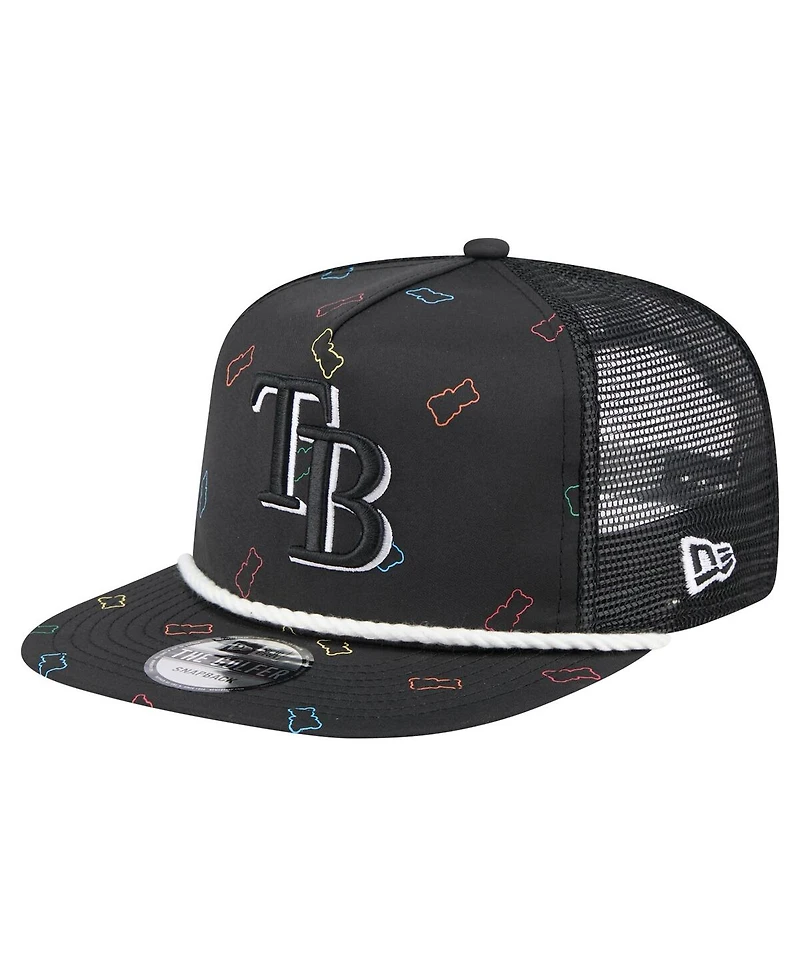 New Era Men's Black Tampa Bay Rays Gummy Golfer Trucker Adjustable Hat