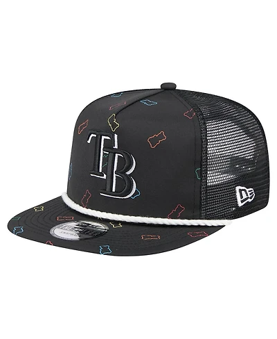 New Era Men's Black Tampa Bay Rays Gummy Golfer Trucker Adjustable Hat