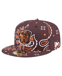 New Era Men's Brown Cleveland Browns Paisley 59FIFTY Fitted Hat