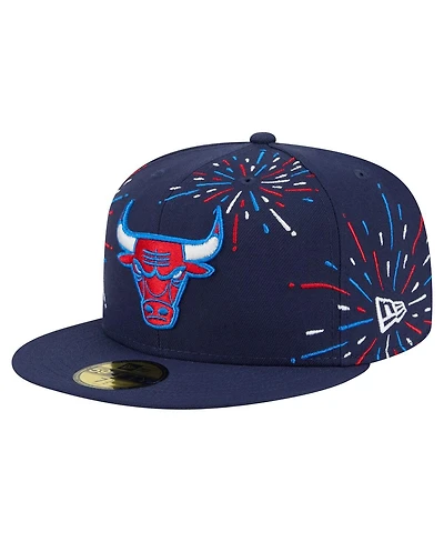 New Era Men's Navy Chicago Bulls Americana Fireworks 59FIFTY Fitted Hat