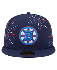 New Era Men's Navy Boston Bruins Americana Fireworks 59FIFTY Fitted Hat