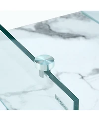 Streamdale Modern Two-Tier Coffee Table Clear Glass and Marble