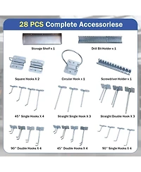 Wall-Mounted Pegboard Kit with 3 Pegboards for Garage Workshop-Navy