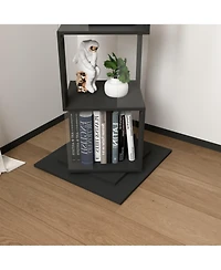 5 tier Rotating Bookshelf, Floor Rack Simple Bookcase with Acrylic plate Student Multi-Function Creative Bookshelf for Living Room with anti-toppling