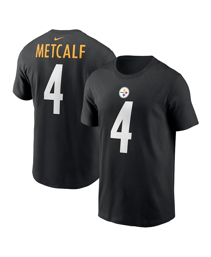 Nike Men's Dk Metcalf Black Pittsburgh Steelers Name Number T-Shirt