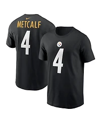 Nike Men's Dk Metcalf Black Pittsburgh Steelers Name Number T-Shirt