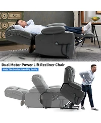 Streamdale Power Lift Massage Recliner Chair with 8 Massage Points, Gray