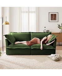 Streamdale Modern 2-Seat Sofa, Chenille with Deep Seat & Detachable Cover, Green