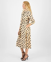 julia jordan Women's Dot-Print Tie-Waist Shirtdress
