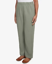 Alfred Dunner Women's Copper Canyon Patch Pocket Medium Length Elastic Waistband Pants