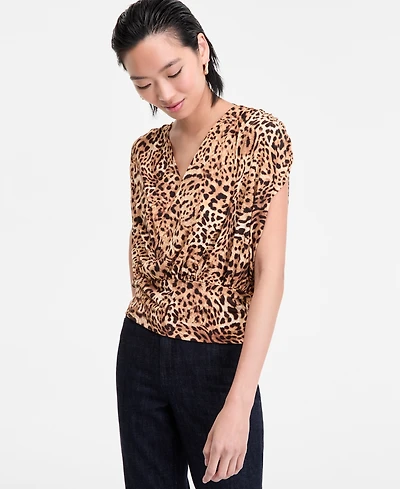 I.n.c. International Concepts Women's Surplice V-Neck Top, Exclusively at Macy's