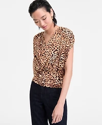 I.n.c. International Concepts Women's Surplice V-Neck Top, Exclusively at Macy's