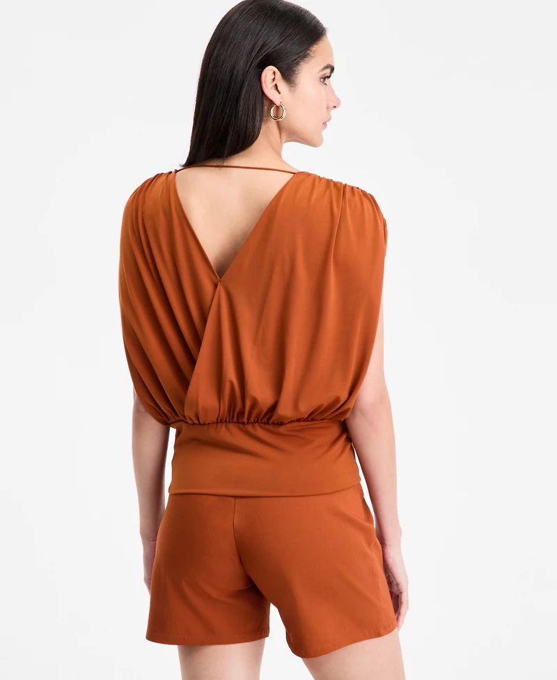 I.n.c. International Concepts Women's Surplice V-Neck Top, Exclusively at Macy's