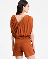 I.n.c. International Concepts Women's Surplice V-Neck Top, Exclusively at Macy's