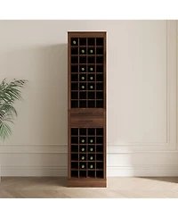 Streamdale brown walnut color modular 32 wine bar cabinet Buffet Cabinet