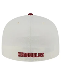 New Era Men's Cream Florida State Seminoles Chrome 59FIFTY Fitted Hat