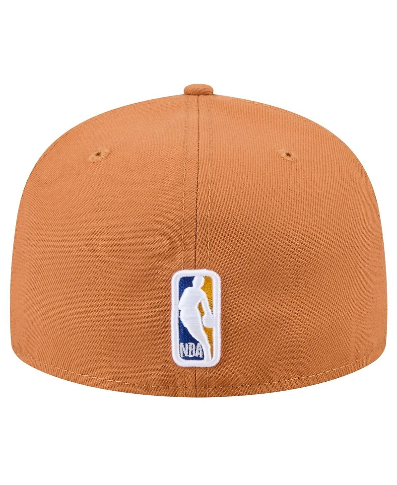 New Era Men's Tan Golden State Warriors Color Pack 59FIFTY Fitted Hat