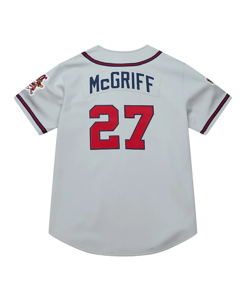 Mitchell & Ness Men's Fred McGriff Gray Atlanta Braves 1995 Throwback Authentic Jersey