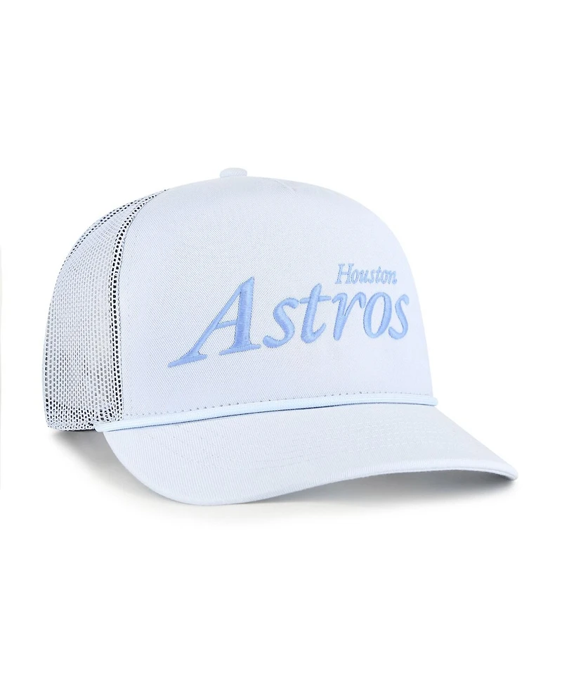 '47 Brand Men's Light Blue Houston Astros Foundation Script Hitch Adjustable Trucker Hat