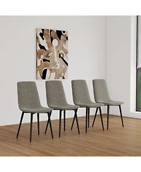 Streamdale White Extendable Dining Set Table & 4 Grey Chairs